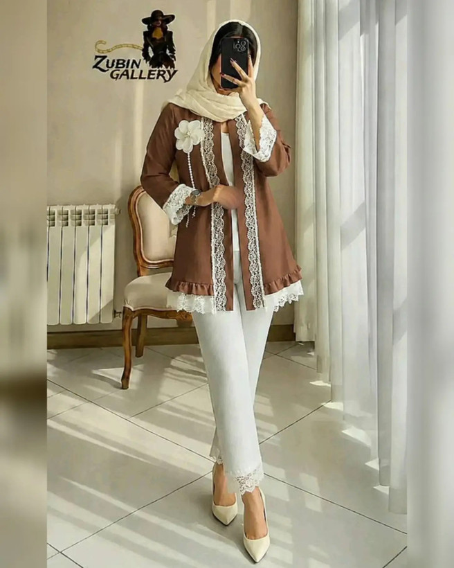 کت شلوار عروسکی دانتل دار