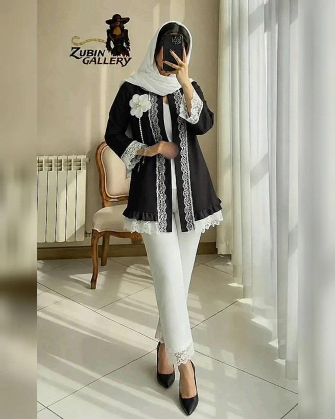 کت شلوار عروسکی دانتل دار