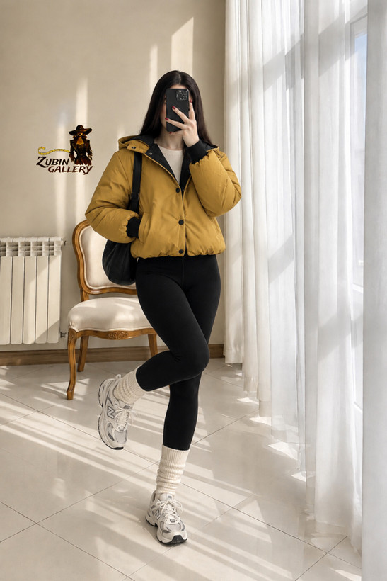 پافر کوتاه کلاه دار و آستین دار